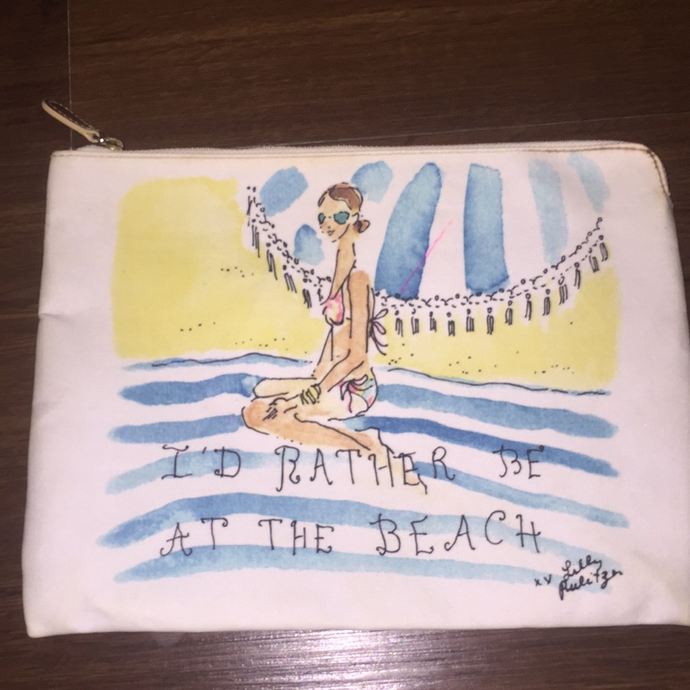 Lily Pulitzer “I’d rather be at the beach” clutch